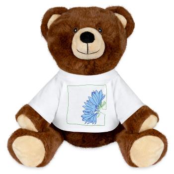 Cornflower minimalist - MiniFeet® RecycelBär® Teddy Bear Brown - white - Front