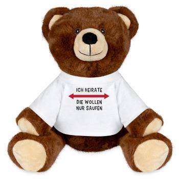Bachelor bachelor party polterabend saying - MiniFeet® RecycelBär® Teddy Bear Brown - white - Front