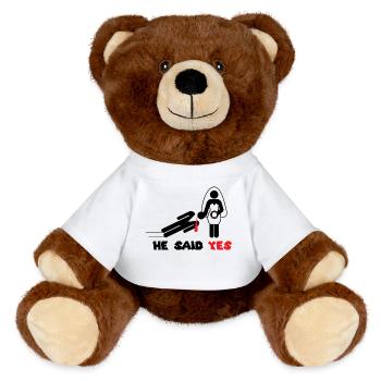 Bachelor Party Funny saying humor wedding - MiniFeet® RecycelBär® Teddy Bear Brown - white - Front