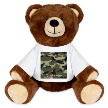 Motifs de camouflage traditionnels tapissés - Nounours RecycelBär® marron - blanc - Devant