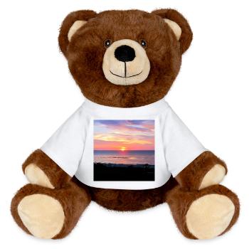 COUCHER DE SOLEIL I Vacances I Mer I Été - Nounours RecycelBär® marron - blanc - Devant