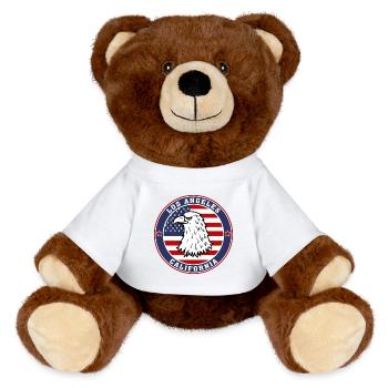 Los Angeles City California State États-Unis Flag Voyage - Nounours RecycelBär® marron - blanc - Devant
