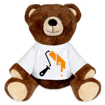 Painter's role with paint - MiniFeet® RecycelBär® Teddy Bear Brown - white - Front