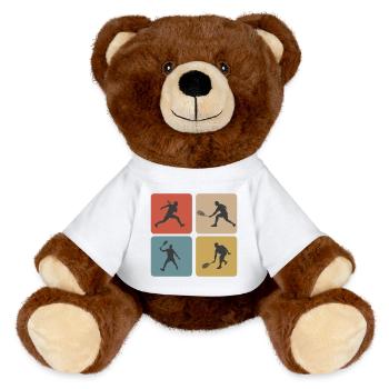 design sport de squash - Nounours RecycelBär® marron - blanc - Devant