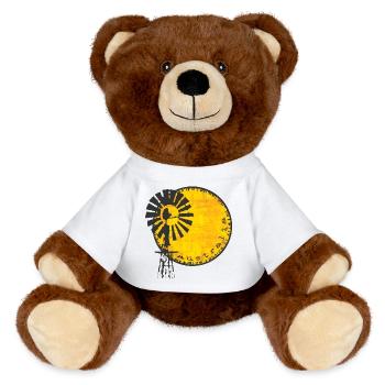 Australien Windrad - MiniFeet® RecycelBär® Braun - Weiß - Vorne