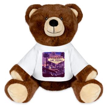 Fabulous Las Vegas Sin City - MiniFeet® RecycelBär® Teddy Bear Brown - white - Front
