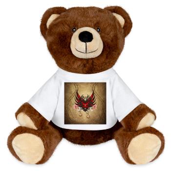 Elegant steampunk heart with watches. - MiniFeet® RecycelBär® Teddy Bear Brown - white - Front