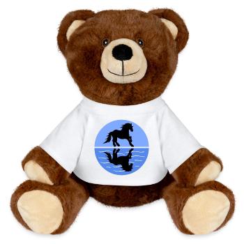 Islandpferde Pferdenarr Pferde Reiten Stute - MiniFeet® RecycelBär® Braun - Weiß - Vorne