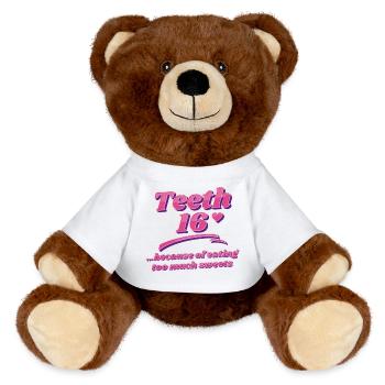Drôle de déclaration Sweet Tooth Sweet Sweet - Nounours RecycelBär® marron - blanc - Devant