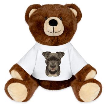 Am Staff, american stafford Terrier - MiniFeet® RecycelBär® Braun - Weiß - Vorne