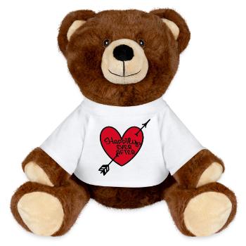 Coeur Rouge Conte Romantique - Nounours RecycelBär® marron - blanc - Devant