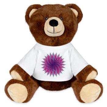 Fleur vectorielle - Nounours RecycelBär® marron - blanc - Devant