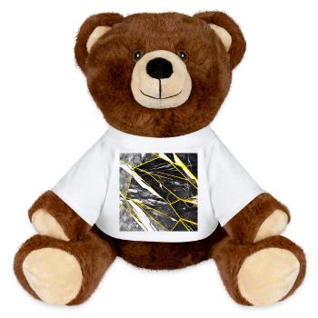 Black Gold Faux Marble - MiniFeet® RecycelBär® Teddy Bear Brown - white - Front