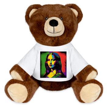Portrait Pop Art - Nounours RecycelBär® marron - blanc - Devant
