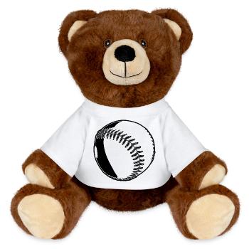 Baseball Ball - MiniFeet® RecycelBär® Braun - Weiß - Vorne