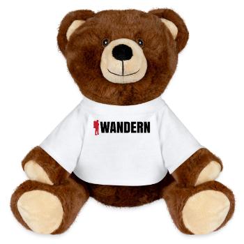 Wanderwege Wandern Spruch Touren Naturerlebnis - MiniFeet® RecycelBär® Braun - Weiß - Vorne