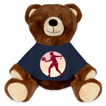 Joueur de Padel Raquette Entraîneur Ball Sport - Nounours RecycelBär® marron - bleu marine - Devant
