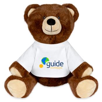 Tourist guide - MiniFeet® RecycelBär® Teddy Bear Brown - white - Front