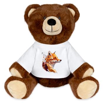 Polygon Fuchs Design, Hübscher Fuchs - MiniFeet® RecycelBär® Braun - Weiß - Vorne