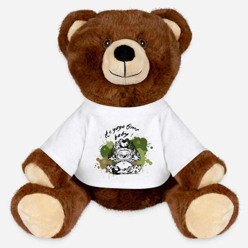 Faultier Sloth Yoga time Nature - MiniFeet® RecycelBär® Braun - Weiß