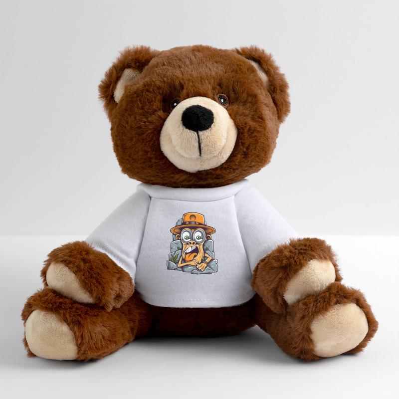 Singe d’art de rue expressif Nounours RecycelBär® marron