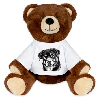 Noble Rottweiler Femme Homme Cadeau - Nounours RecycelBär® marron - blanc - Devant