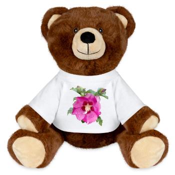 ROSA HIBISKUS - MiniFeet® RecycelBär® Braun - Weiß - Vorne