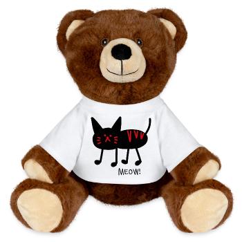 meow! schwarz - MiniFeet® RecycelBär® Braun - Weiß - Vorne