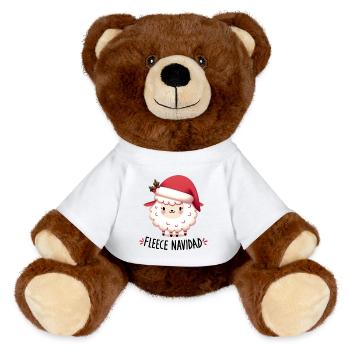 Fleece Navidad Schaf - MiniFeet® RecycelBär® Braun - Weiß - Vorne