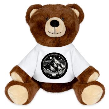 Mountain, Night, Starry Sky, Forest - MiniFeet® RecycelBär® Teddy Bear Brown - white - Front