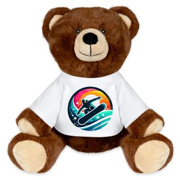 Snowboard - Vibrations of snowboard evolution - MiniFeet® RecycelBär® Teddy Bear Brown - white - Front
