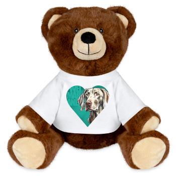 Portrait de braque de Weimar - Nounours RecycelBär® marron - blanc - Devant