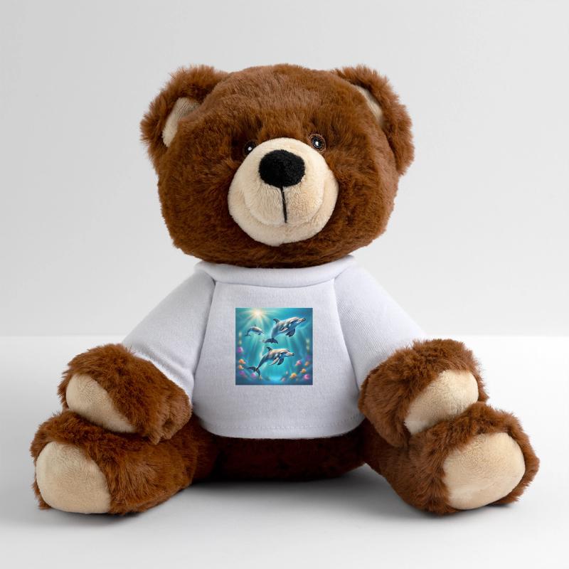 Delfin-Poster, Delfine, Meeresboden MiniFeet® RecycelBär® Braun