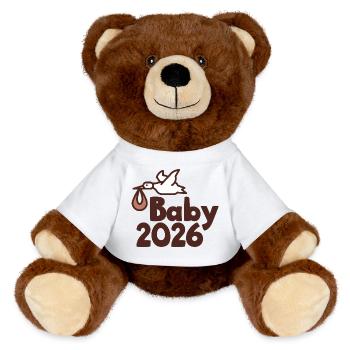 Stork Baby 2026 - MiniFeet® RecycelBär® Teddy Bear Brown - white - Front