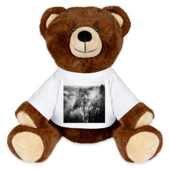 Bastei Bridge Saxon Switzerland Fog Poster - MiniFeet® RecycelBär® Teddy Bear Brown - white - Front