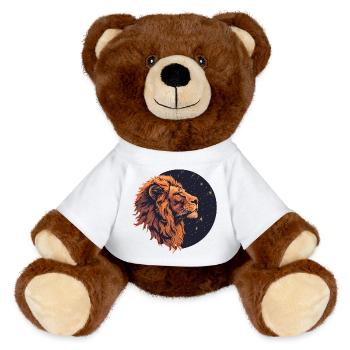 Lion with starry sky - MiniFeet® RecycelBär® Teddy Bear Brown - white - Front