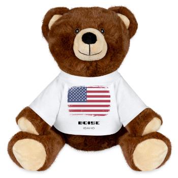 Boise, Idaho, USA - MiniFeet® RecycelBär® Braun - Weiß - Vorne