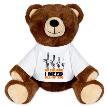 Bûcheron déclaration bois bois bois scie forêt - Nounours RecycelBär® marron - blanc - Devant