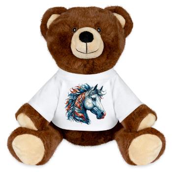 Horse - MiniFeet® RecycelBär® Teddy Bear Brown - white - Front