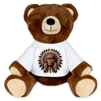 Amérindien Peau rouge d’Amérique - Nounours RecycelBär® marron - blanc - Devant