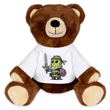 Avocado Knight: The Bravocado Warrior - MiniFeet® RecycelBär® Teddy Bear Brown - white - Front