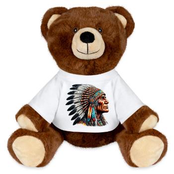 Amérindien Peau rouge d’Amérique - Nounours RecycelBär® marron - blanc - Devant