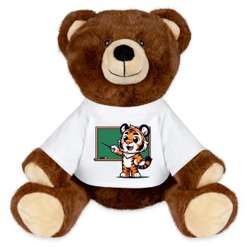 Classe du professeur Tiger - Nounours RecycelBär® marron - blanc - Devant