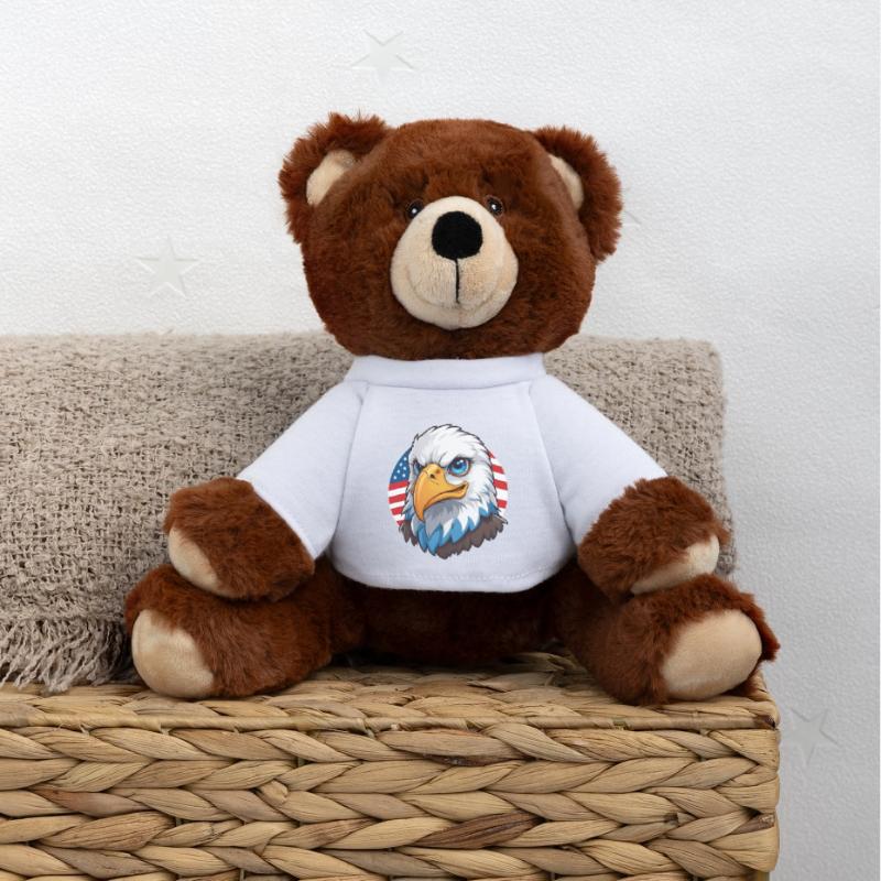 Drapeau des États-Unis Eaglehead Bald Eagle Nounours RecycelBär® marron