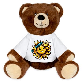 Sonne - MiniFeet® RecycelBär® Braun - Weiß - Vorne