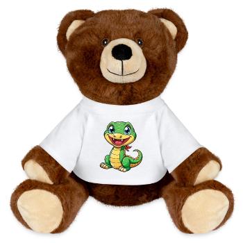 Anaconda Niedliche Zeichentrickfigur Kawaii Clipart - MiniFeet® RecycelBär® Braun - Weiß - Vorne