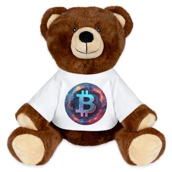Le bitcoin dans la mer des flammes - Nounours RecycelBär® marron - blanc - Devant