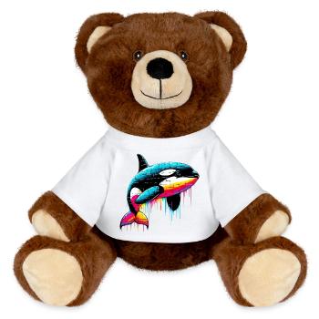 Killer whale - MiniFeet® RecycelBär® Teddy Bear Brown - white - Front