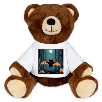 Halloween Bat - MiniFeet® RecycelBär® Braun - Weiß - Vorne