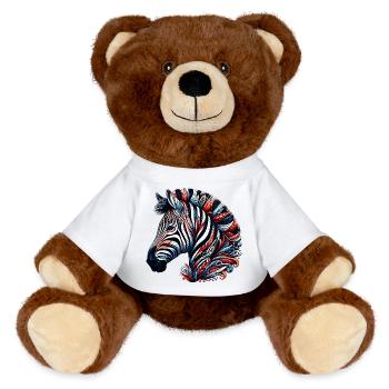 Zebra - MiniFeet® RecycelBär® Teddy Bear Brown - white - Front